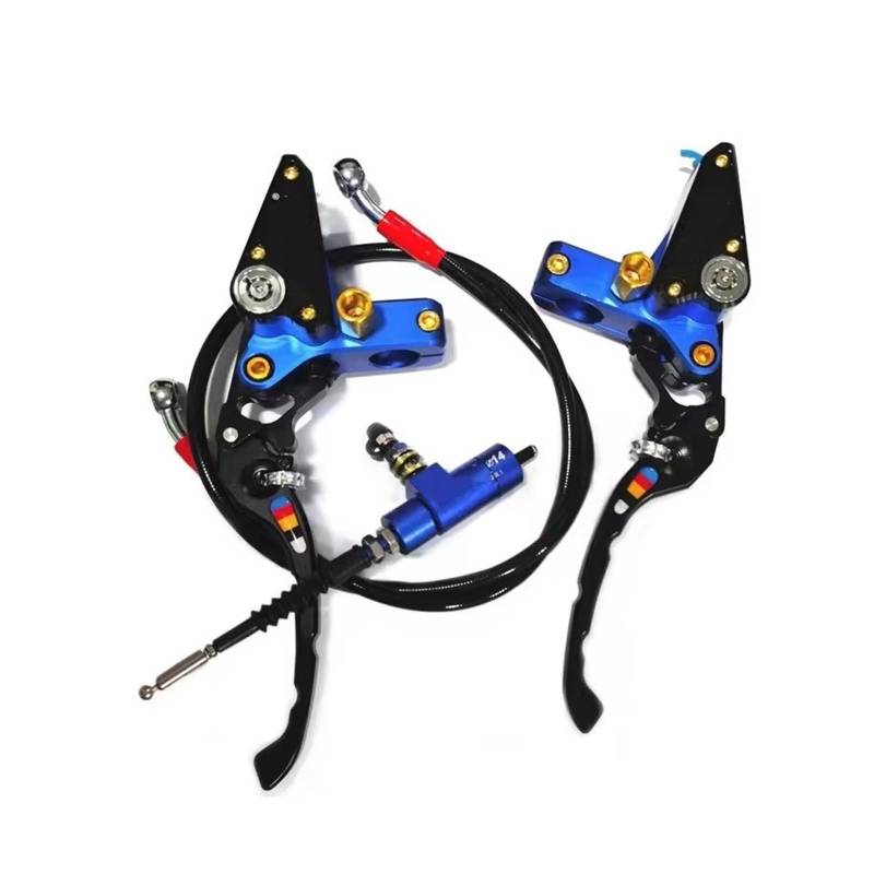 Motorrad Kupplung CNC-Lenker-Motorrad-hydraulische Bremskupplungshebelpumpe 22 Mm Mit Sicherheitsschloss, Wasserdichtes Und Staubdichtes Motorradzubehör Kupplung Bremshebel(Blue) von ANNAKETZPW