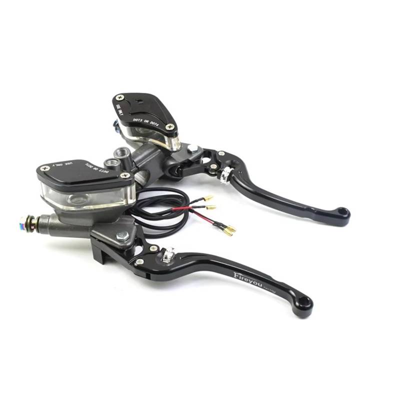 Motorrad Kupplung Motorrad 6X Einstellhebelgriff Hydraulische Kupplung Bremspumpe Hauptzylinder Racing Geeignet Für Die Meisten Motorräder Kupplung Bremshebel(Black) von ANNAKETZPW