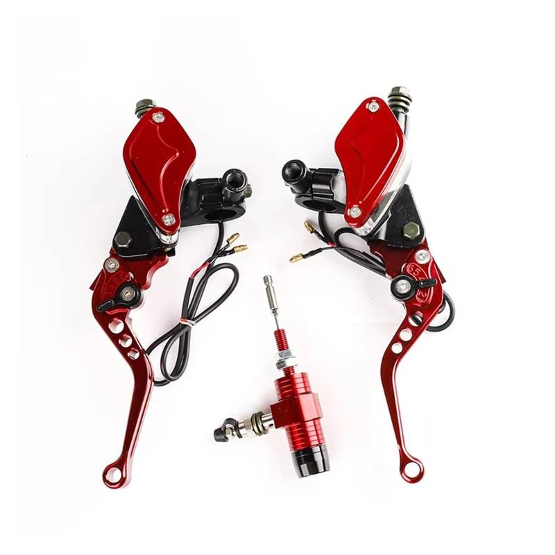 Motorrad Kupplung Motorrad-CNC-Aluminium-Hydraulikkupplungssatz, Hauptbremszylinder-Bremshebel, Geeignet Für Die Meisten Motorräder Kupplung Bremshebel(Red Set) von ANNAKETZPW