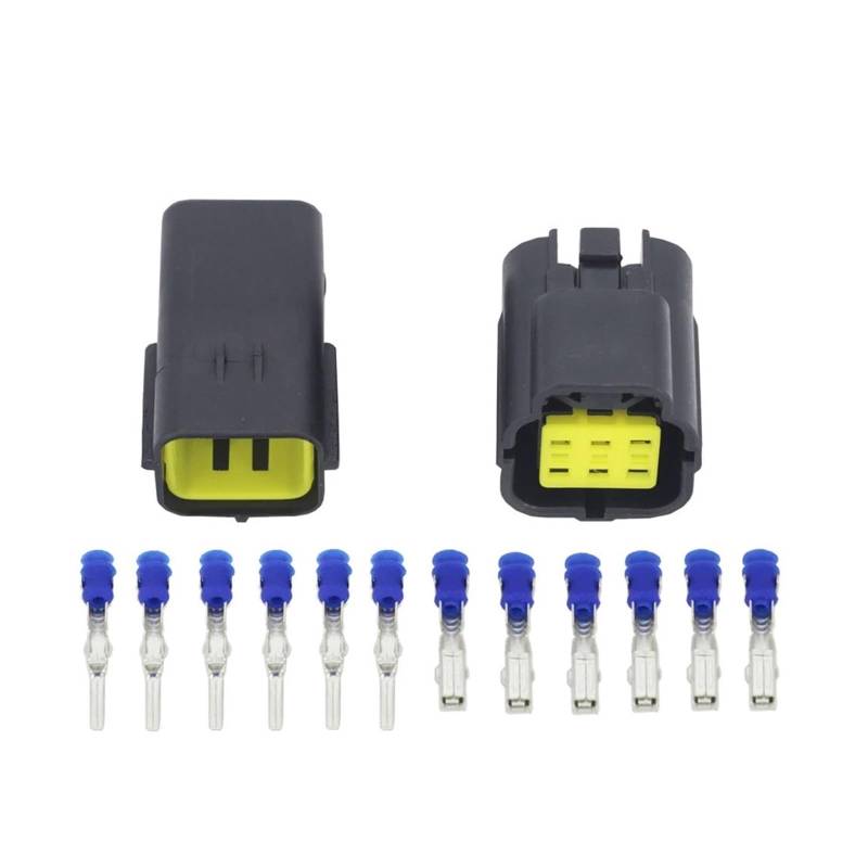ANNBCDL 10 Sets 6 Pin Way Wasserdichter Kabelverbinder Weiblich Männlich Stecker Auto Auto Versiegelte LKW-Buchse 174262-2 DJ70616Y-1.8-21 174264-2 von ANNBCDL