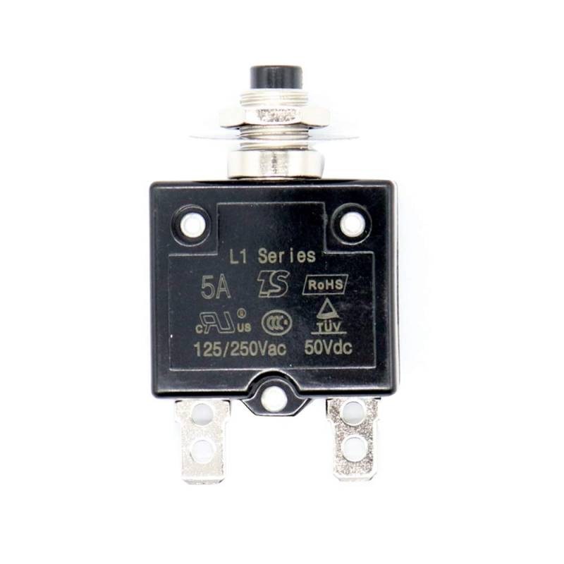 ANNJUC 1 x 5A Leistungs Schalter 12 V / 24 V Taste Rück Stellbare Wärme Schalter Panel Installation Mit wasserdichte Kappe von ANNJUC
