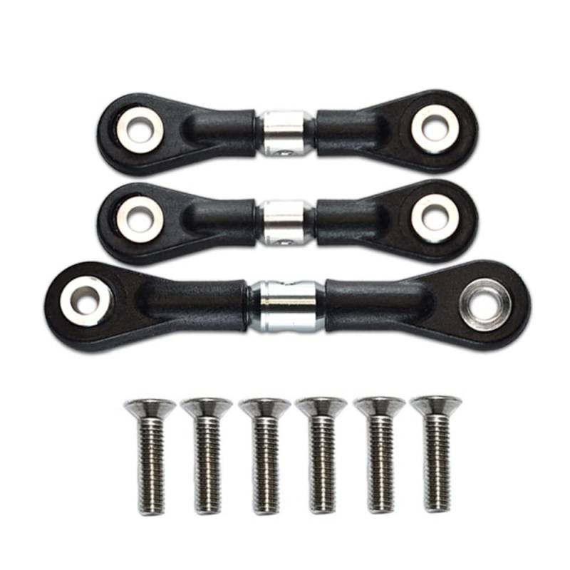 ANNJUC 3 Lenkstange Servostange für TT-02 TT-02T TT02 TT02T 1/10 RC Auto Upgrade Teile ZubehöR, Silber von ANNJUC