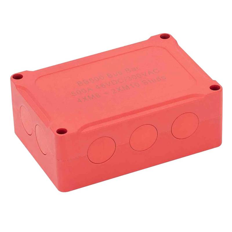 ANNJUC 500A Marine Sammelschiene 48V Kfz-Stromverteilerblock Big Current 6 Bolzen Kunststoffabdeckung Zubehör für Auto Boot Auto Rot von ANNJUC