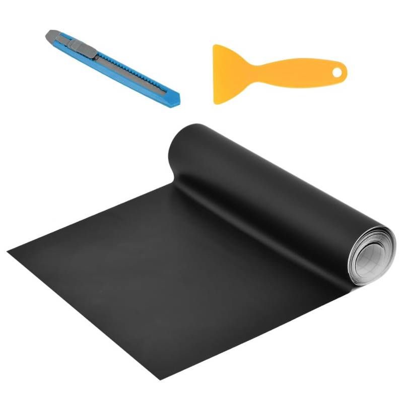 ANNTIM 30*300cm Autofolie Matt Schwarz, Selbstklebend Mit Installationszubehör, Folierung Innenraum Blasenfrei Lackschutzfolien für Auto und Motorrad DIY Laptops (Schwarz) von ANNTIM