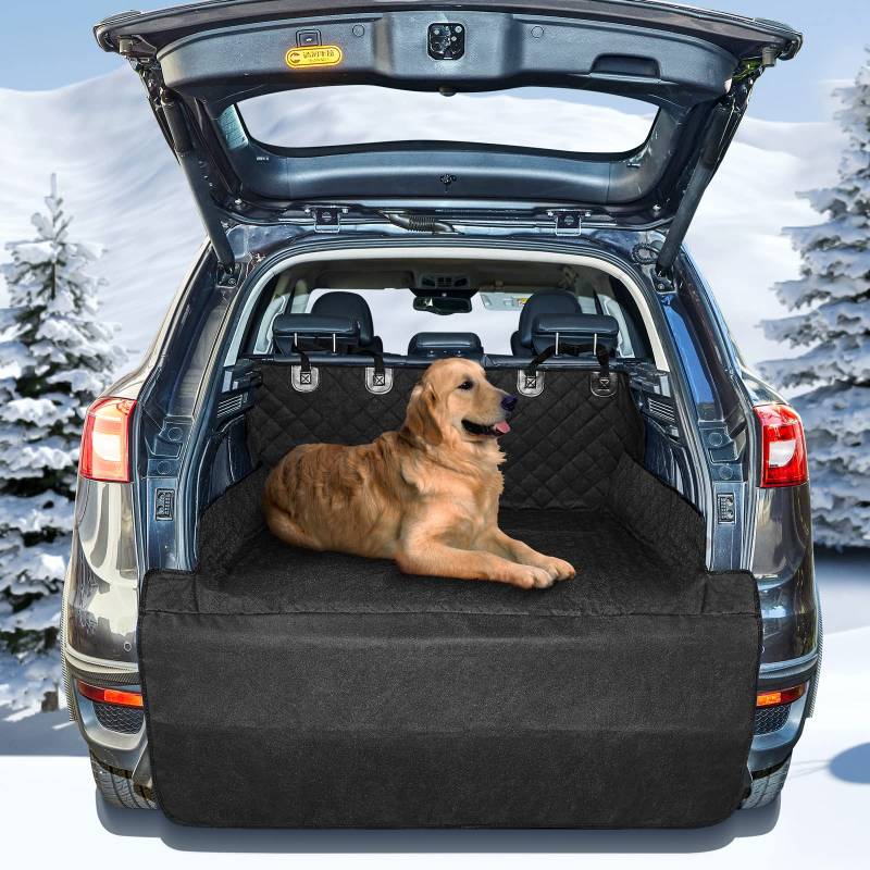 ANOSOSPECIAL wasserdichte Hundedecke Auto Kofferraum Schutzmatte-Universal Kofferraumschutz Hund mit Ladekantenschutz-Pflegeleicht Hunde autoschondecke Kofferraummatte für LKWs PKWs SUVs von ANOSOSPECIAL