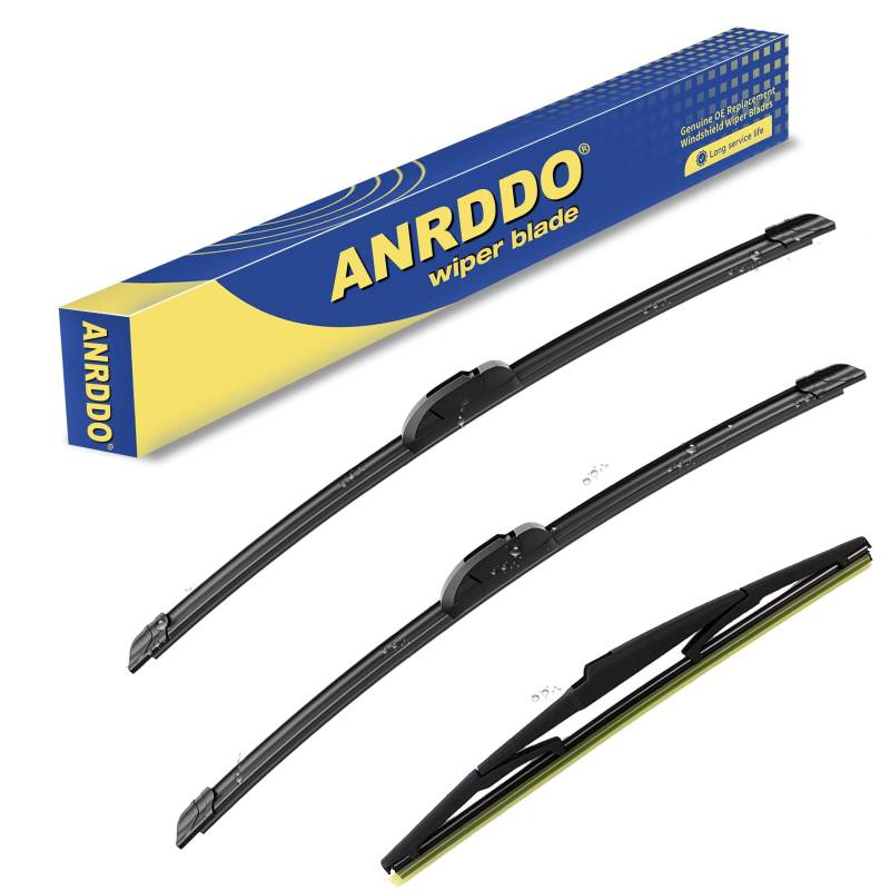 ANRDDO 3 Scheibenwischer, Original Equipment Scheibenwischerblätter-Set, 71,1 cm + 50,8 cm + 40,6 cm (3 Stück) für Toyota Sienna 2011-2020 von ANRDDO