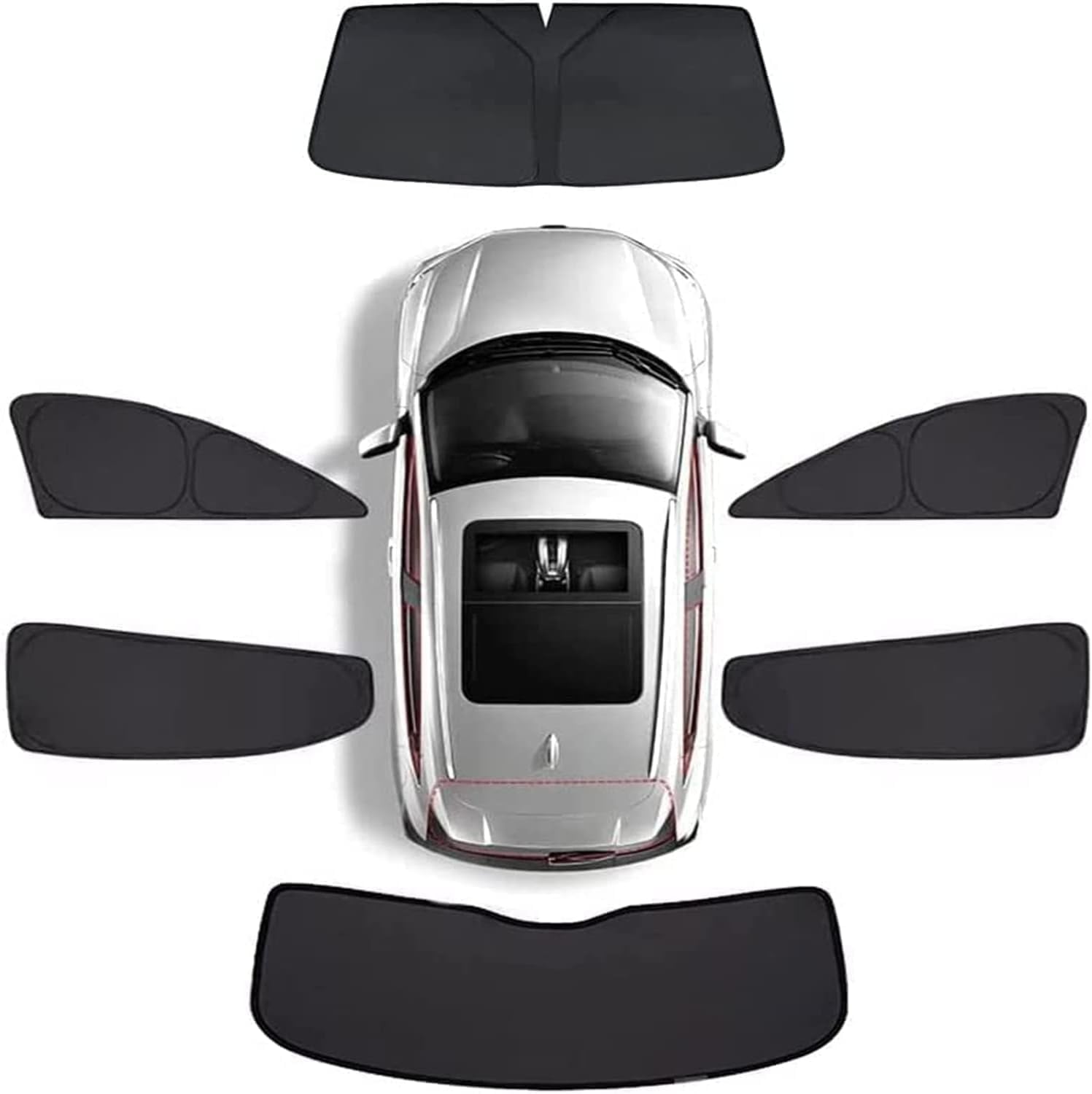 Autofenster Sonnenschutz Auto Seitenscheibe für VW Sharan 7seats 2012-2023, Verdunkelung Vorne Hinten Seitenfenster Sonnenblende Auto Anti-UV Privatsphäre Schutz,E-6PCS von ANROI
