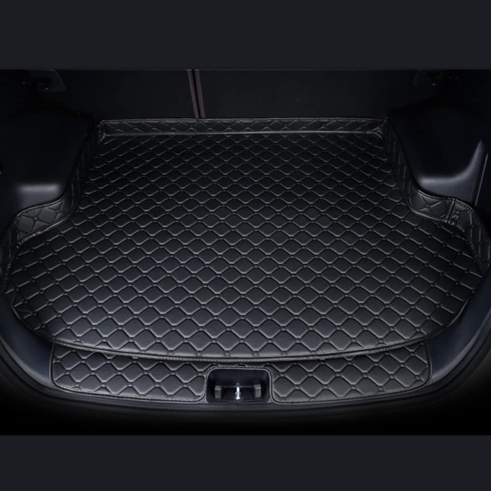 Kofferraummatte für Audi A5 Cabriolet B9 2016-2023, Kofferraummatte aus Leder, Kofferraumwanne Autoschutzinnenraum Hohe Seite,Black White von ANTWAX