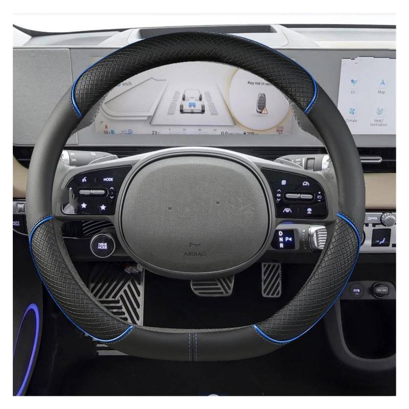 Lenkradabdeckung Für Hyundai Für Ioniq 5 2016 2017 2018 2019 2020 2021 2022 D Form Auto Lenkrad Abdeckung Auto Zubehör Innenraum ( Farbe : 2 ) von ANTWAX