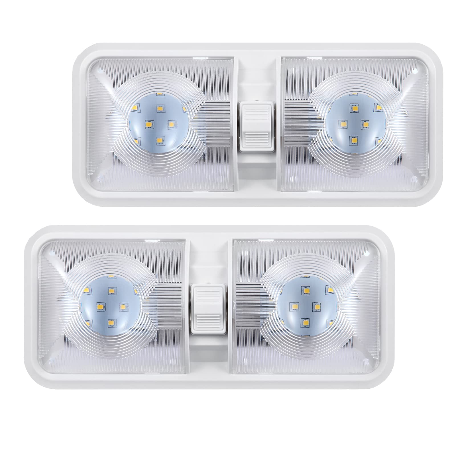ANYPOWK 12V LED-Innenbeleuchtung mit 600LM und Schalter - Tageslicht 6500K, 8W, für Wohnmobile, Boote, Anhänger - Set aus 2 ANYPOWK 12V LED-Innenbeleuchtung mit 600LM und Schalter - Tageslicht 6500K, 8W, für Wohnmobile, Boote, Anhänger - Set aus 2 von ANYPOWK