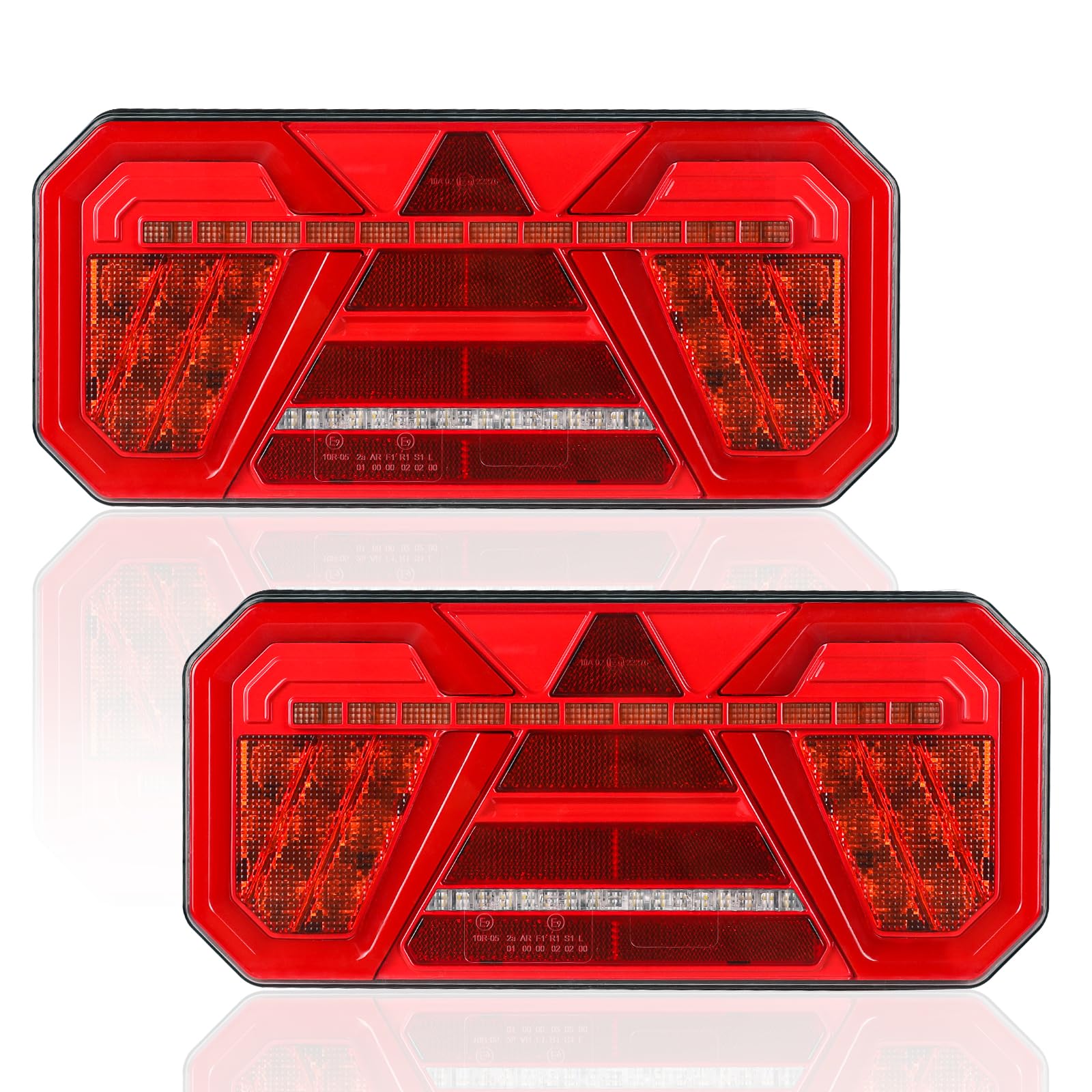 AOHEWEI 2 Stück Anhänger Rücklichter, 12 V/24 V superhell wasserdicht Blinker Bremse Rückwärtsgang Nebelscheinwerfer Reflektorlampe für Anhänger, LKW, Wohnwagen, Van, Traktor AOHEWEI 2 Stück Anhänger Rücklichter, 12 V/24 V superhell wasserdicht Blinker Bremse Rückwärtsgang Nebelscheinwerfer Reflektorlampe für Anhänger, LKW, Wohnwagen, Van, Traktor von AOHEWEI