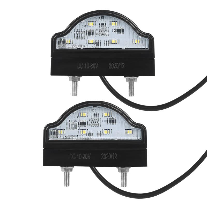 AOHEWEI 2 x LED-Kennzeichenbeleuchtung, Kennzeichenbeleuchtung, 12~24 V, wasserdicht, perfekt für Auto, Anhänger, LKW, Boot von AOHEWEI