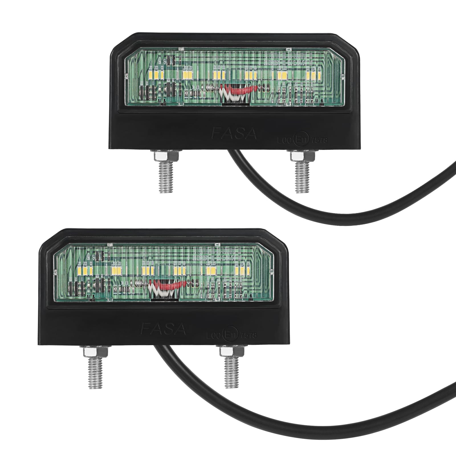 AOHEWEI 2 x LED Kennzeichenbeleuchtung Anhänger Nummernschildbeleuchtung Hinten 12~24V Wasserdicht Perfekt fürs Auto Anhänger LKW oder Boot von AOHEWEI