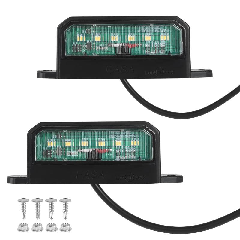 AOHEWEI 2 x LED-Kennzeichenleuchten Hinten Kennzeichenleuchten 12~24V Wasserdicht Perfekt Für LKW-LKW Oder Boot von AOHEWEI