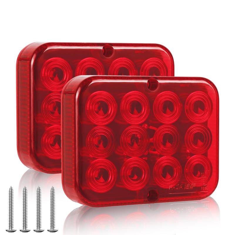 AOHEWEI 2 x LED Nebelschlussleuchte für Anhänger Nebelscheinwerfer Rot 12V Nebellampe Wasserdicht für Auto Anhänger Wohnwagen LKW von AOHEWEI