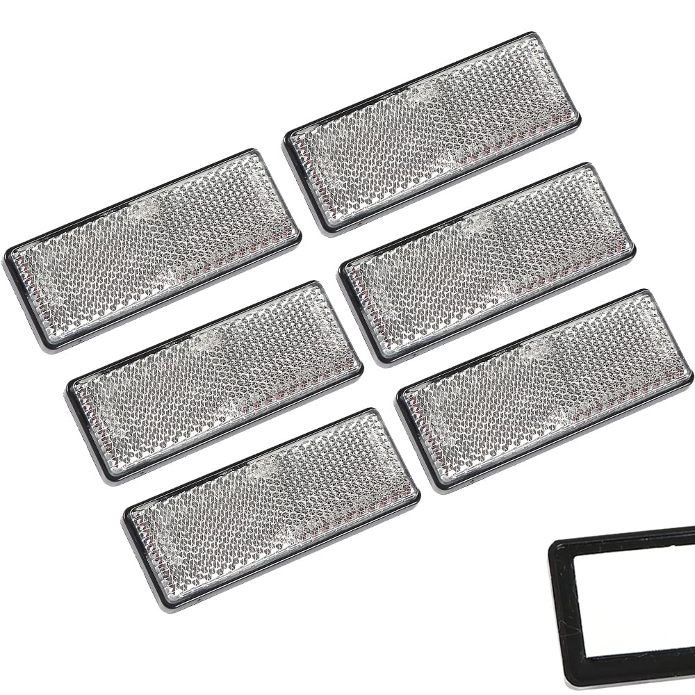 AOHEWEI 6 x Rückstrahler Selbstklebend Weiß Seitenstrahler Katzenaugen Reflektoren Rechteckig zum Aufkleben Sicherheit hinten Reflektierend für Zaunpfosten Anhänger Wohnwagen ECE - zulassung AOHEWEI 6 x Rückstrahler Selbstklebend Weiß Seitenstrahler Katzenaugen Reflektoren Rechteckig zum Aufkleben Sicherheit hinten Reflektierend für Zaunpfosten Anhänger Wohnwagen ECE - zulassung von AOHEWEI