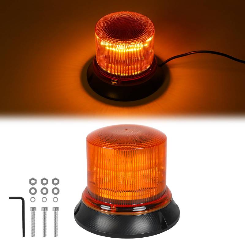 AOHEWEI LED-Warnleuchte bernsteinfarben, 8 Muster 12/24 V 20 Stück LED-Blitzleuchte für landwirtschaftliche Maschinen, Nutzfahrzeuge, Schulbus, Traktor, Bagger, LKW von AOHEWEI