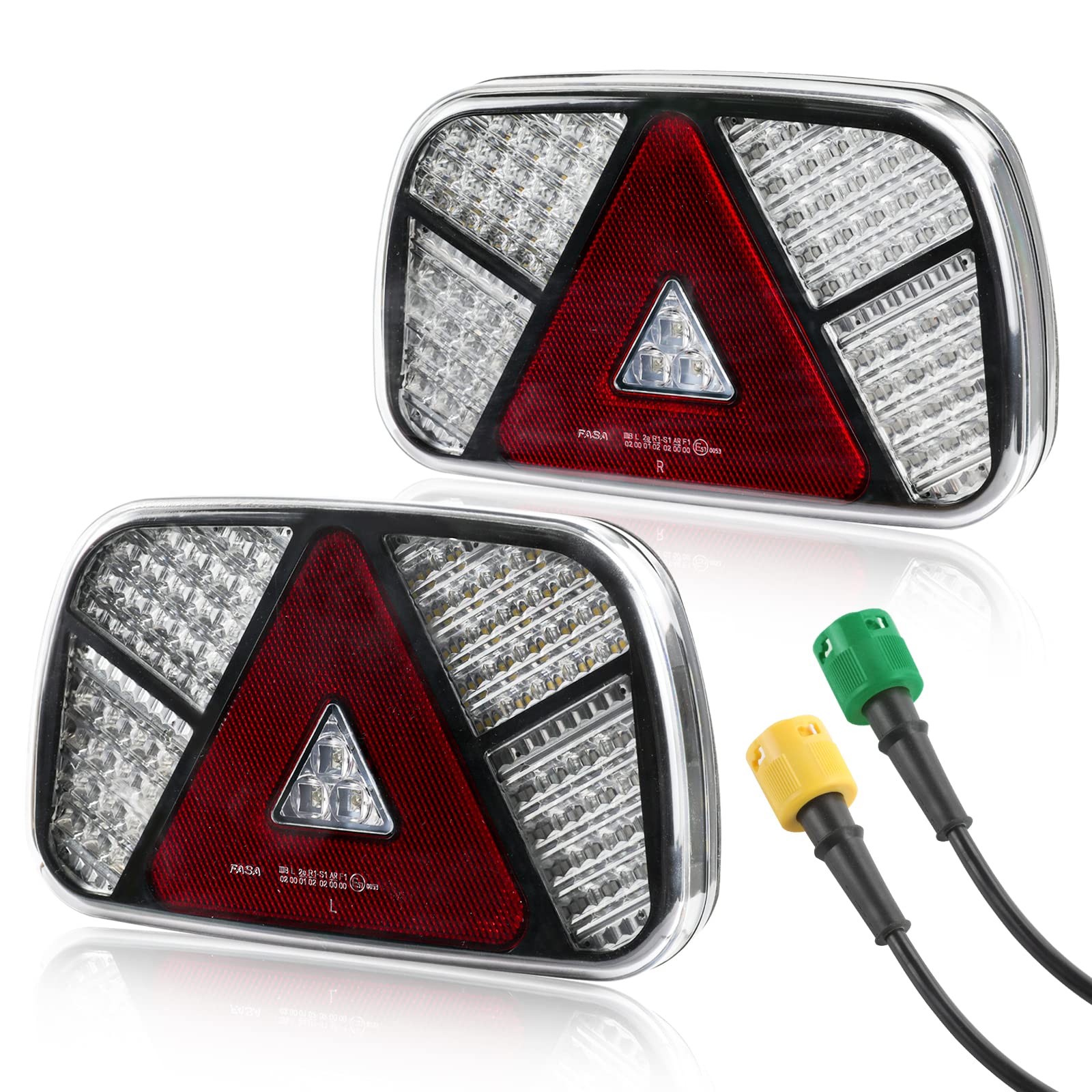 AOHEWEI Trailer Rücklichter Kit 12V/24V wasserdicht Blinker/Bremse/Rücklicht/Rückwärts/Nebel/Reflektorlicht mit 2 Stück 30cm langem 6 adrigem Kabel für LKW Wohnwagen LKW Van Traktor AOHEWEI Trailer Rücklichter Kit 12V/24V wasserdicht Blinker/Bremse/Rücklicht/Rückwärts/Nebel/Reflektorlicht mit 2 Stück 30cm langem 6 adrigem Kabel für LKW Wohnwagen LKW Van Traktor von AOHEWEI