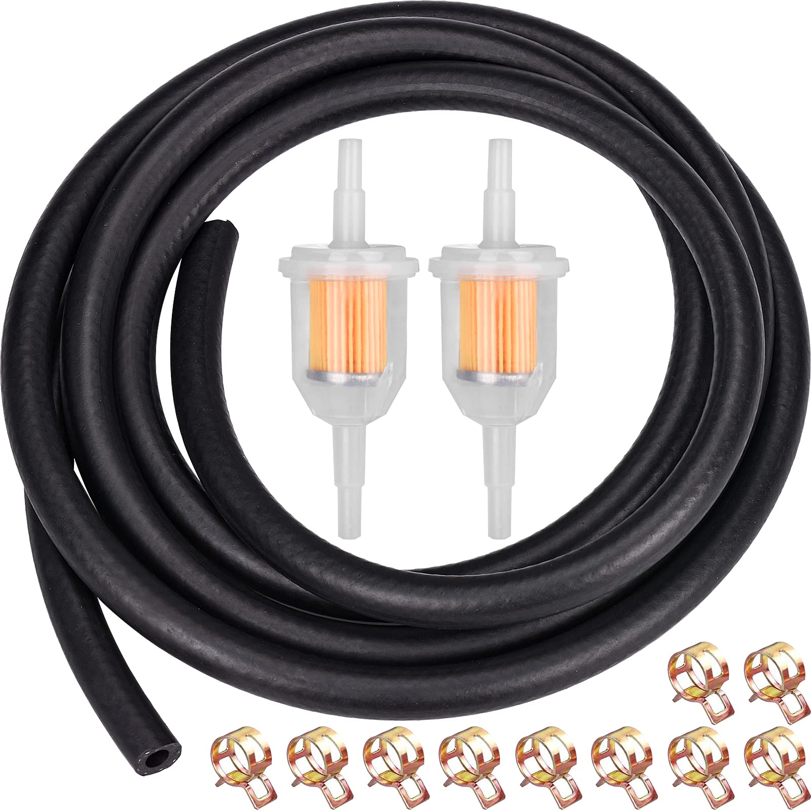 Hochwertiges 1/4" Benzinschlauch Kit - 2 Meter Ø 6mm Kraftstoffleitung + 2 Stück 6mm/8mm Benzinfilter +10 Stück Schlauchschellen für Auto Motorrad Roller - Verbessern Sie die Leistung Ihres Motors! Hochwertiges 1/4" Benzinschlauch Kit - 2 Meter Ø 6mm Kraftstoffleitung + 2 Stück 6mm/8mm Benzinfilter +10 Stück Schlauchschellen für Auto Motorrad Roller - Verbessern Sie die Leistung Ihres Motors! von AOKITO