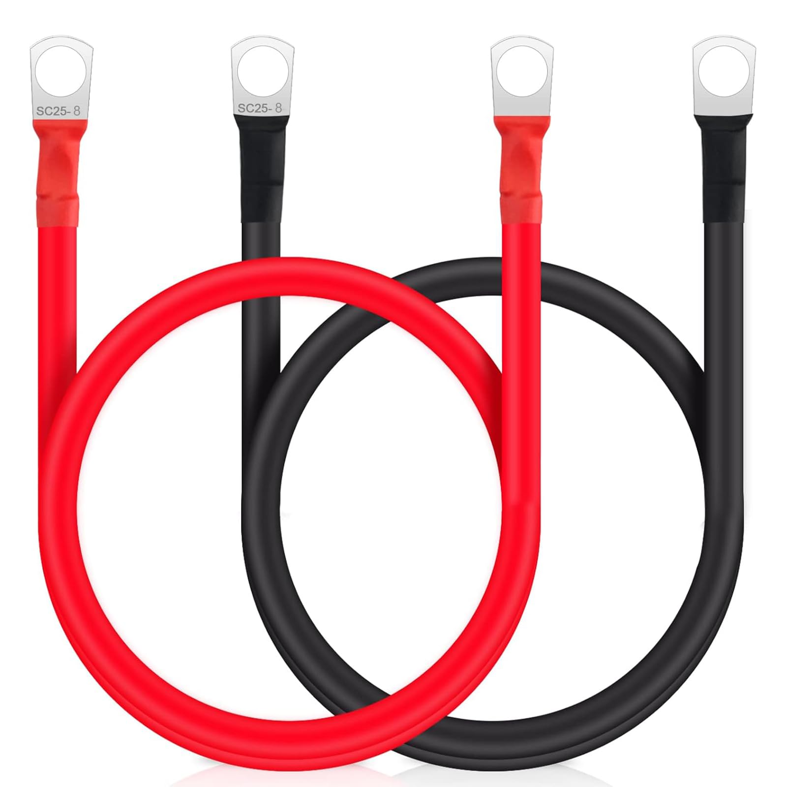 AOMiGT Auto Batteriekabel 2 Stück 20 cm, 12v Batterie Kabel 2 AWG 35mm² Autobatterie Kupferkabel Rot und Schwarz mit Ringklemmen Kupferdraht für Motorrad Solar Auto Wechselrichter AOMiGT Auto Batteriekabel 2 Stück 20 cm, 12v Batterie Kabel 2 AWG 35mm² Autobatterie Kupferkabel Rot und Schwarz mit Ringklemmen Kupferdraht für Motorrad Solar Auto Wechselrichter von AOMiGT