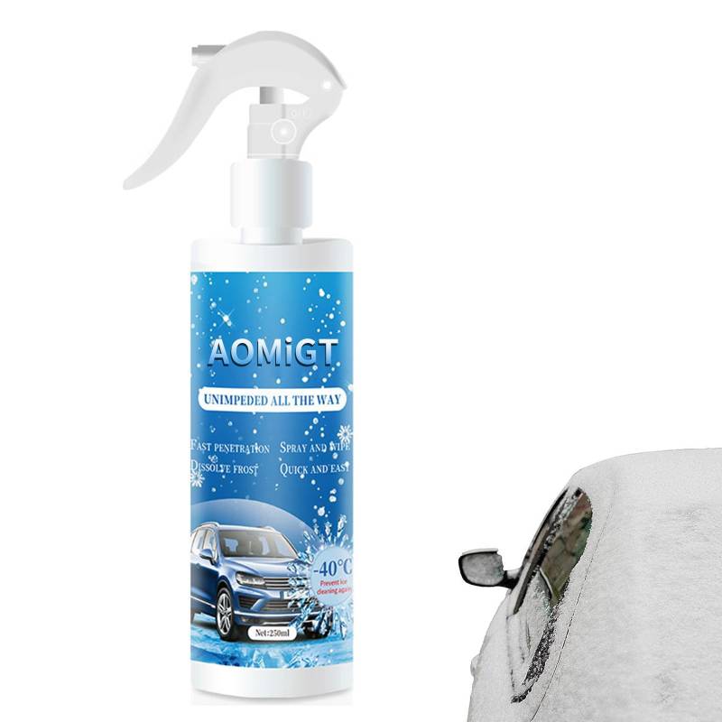 AOMiGT Enteiserspray Auto Scheibe, Scheibenenteiser Spray, Enteisungsspray, Auto Schneeschmelzspray Enteisungsmittel, Enteisungsmittel Auto für Auto-Scheiben Spiegel Scheinwerfer, 250ml von AOMiGT