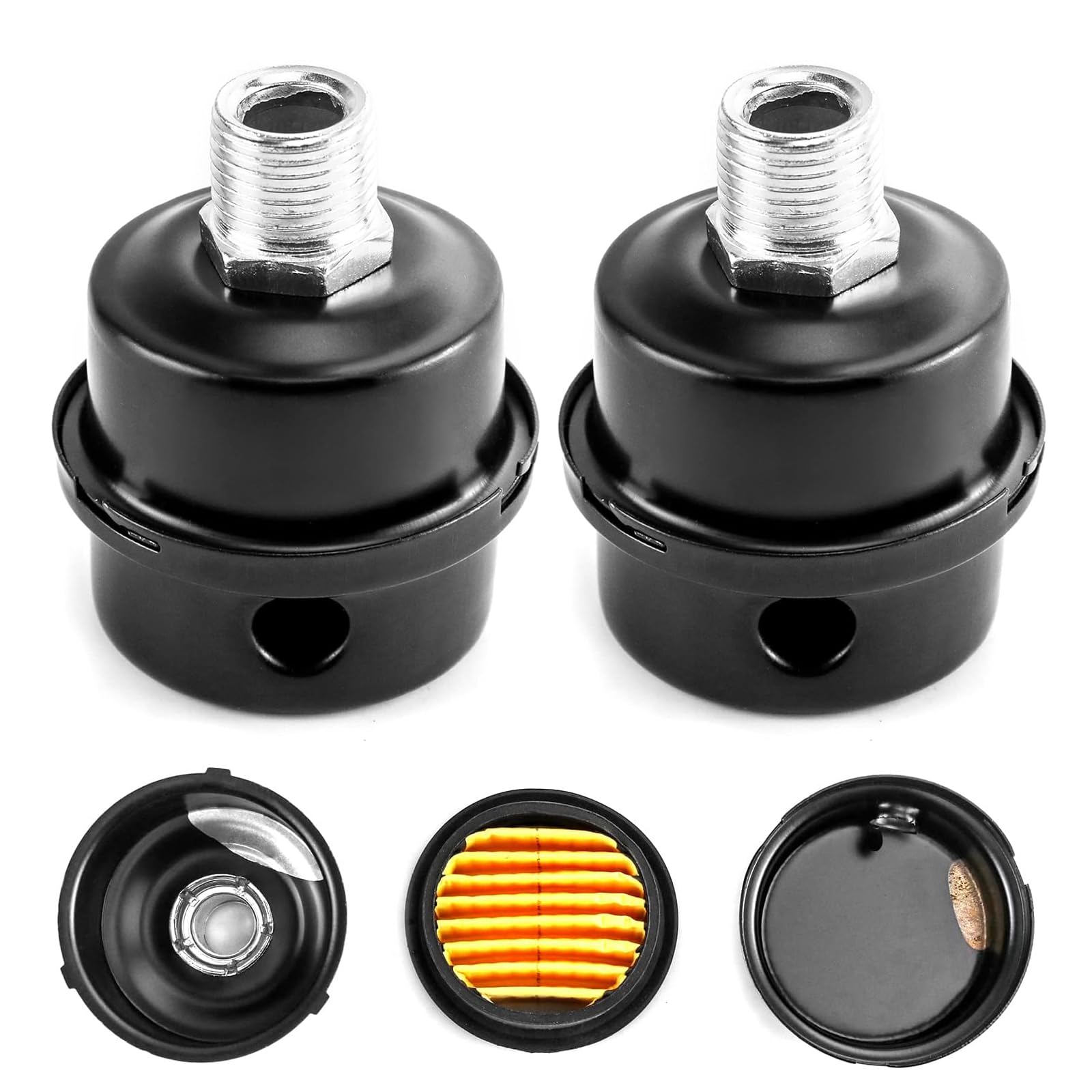 Kompressor Schalldämpfer Filter, 2pcs Metall Schalldämpfer Luftkompressor, 3/8" 15mm Kompressor Luftfilter, Ansaugfilter Schalldämpfer, Gewinde Luftkompressor Filter, für öllosen Luftkompressor Kompressor Schalldämpfer Filter, 2pcs Metall Schalldämpfer Luftkompressor, 3/8" 15mm Kompressor Luftfilter, Ansaugfilter Schalldämpfer, Gewinde Luftkompressor Filter, für öllosen Luftkompressor von AOMiGT