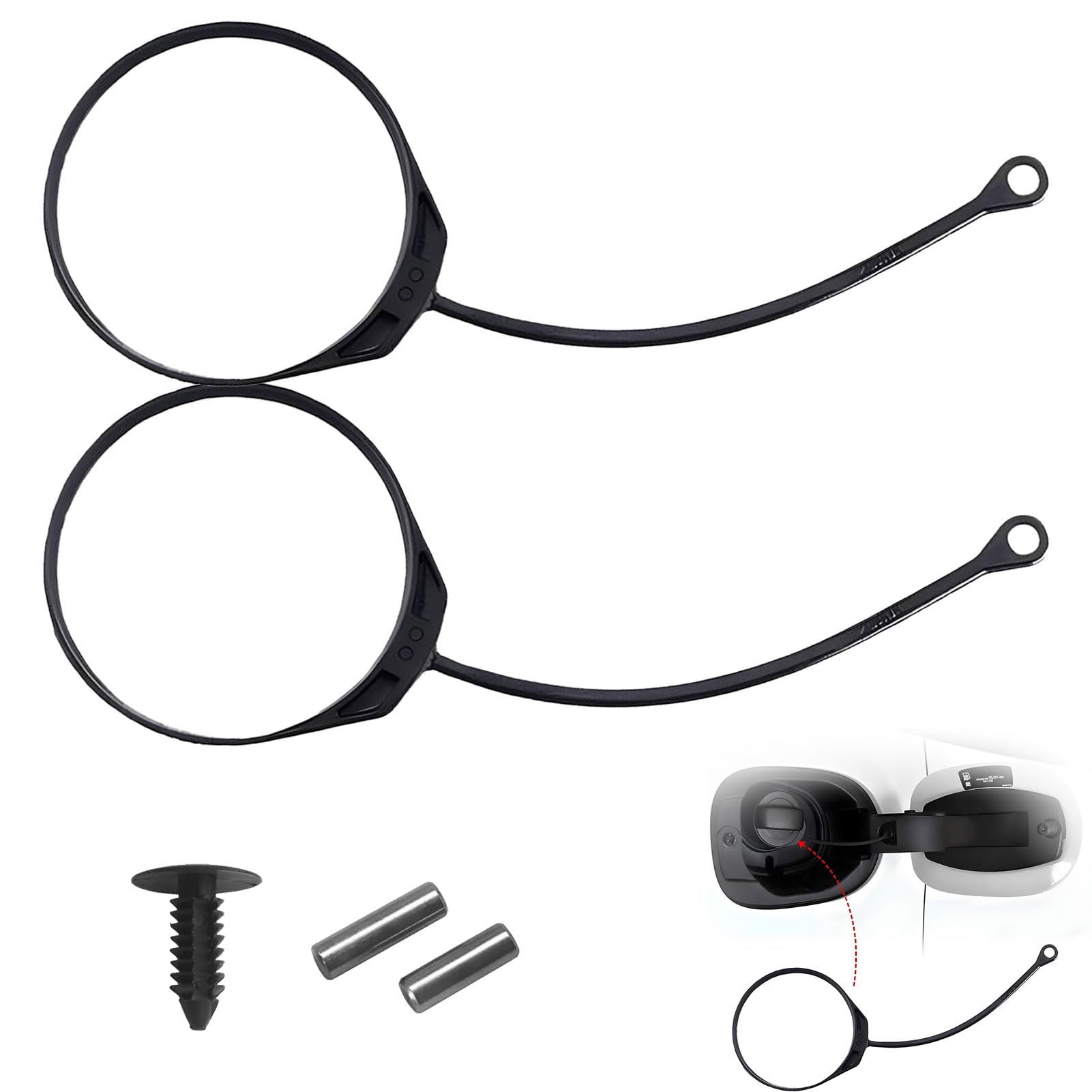 2er-Pack Auto Tankdeckel Halteband (4 Stifte Und 1 Schnalle Im Lieferumfang Enthalten),Auto Tankdeckel Linie, Fest Tankdeckel, Tankdeckel Anti-Verlust, Passend FüR Audi A4l, Q5, Q3a6a3q7 von AONAYO