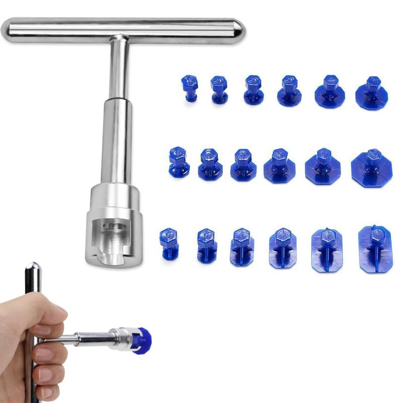 Dellen Reparaturset Auto,Ausbeulwerkzeug,Beulen Reparaturset Auto,Auto Dellen Reparaturset,T Bar Puller Mit 18 Stück Saugnapf,Auto Dellen Rausziehen,Dellenzieher Für Fahrzeug Entfernen von AONAYO