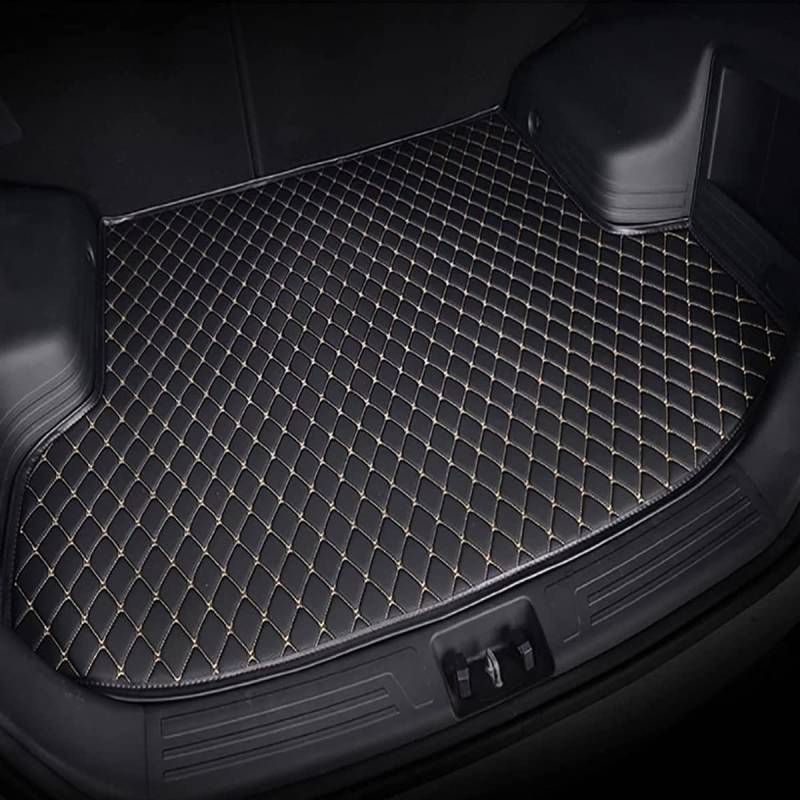 Auto Kofferraumwanne Kofferraummatten für Toyota Highlander (XU50) 5-seat 2014-2019, rutschfest/Kratzfestem/Wasserdicht Schutzmatte,Black-beige von AOROM