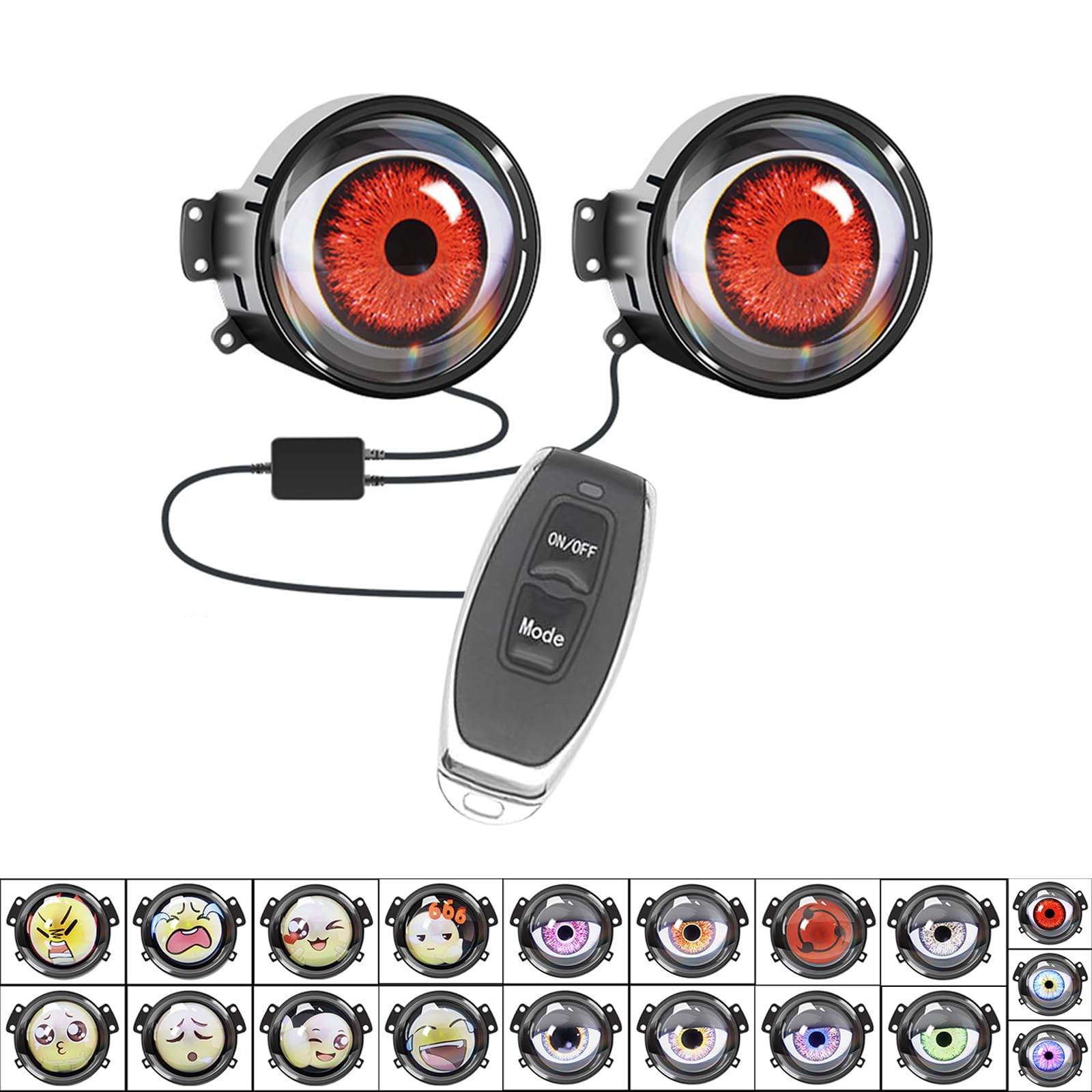 2 Stück LED Augen für LKW, Teufelsaugen LED Auto, Devil Eyes Auto,33 Modi, Programmierbar,mit Fernbedienung, Geeignet für LKW, SUV, Geländewagen 2 Stück LED Augen für LKW, Teufelsaugen LED Auto, Devil Eyes Auto,33 Modi, Programmierbar,mit Fernbedienung, Geeignet für LKW, SUV, Geländewagen von AOUZOVLI