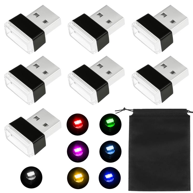 14 PCS USB Licht, Licht Innenraum, USB Lampe, Innenbeleuchtung, Mini Atmosphäre, für Auto Laptop, mit Aufbewahrungstasche von AOUZOVLI
