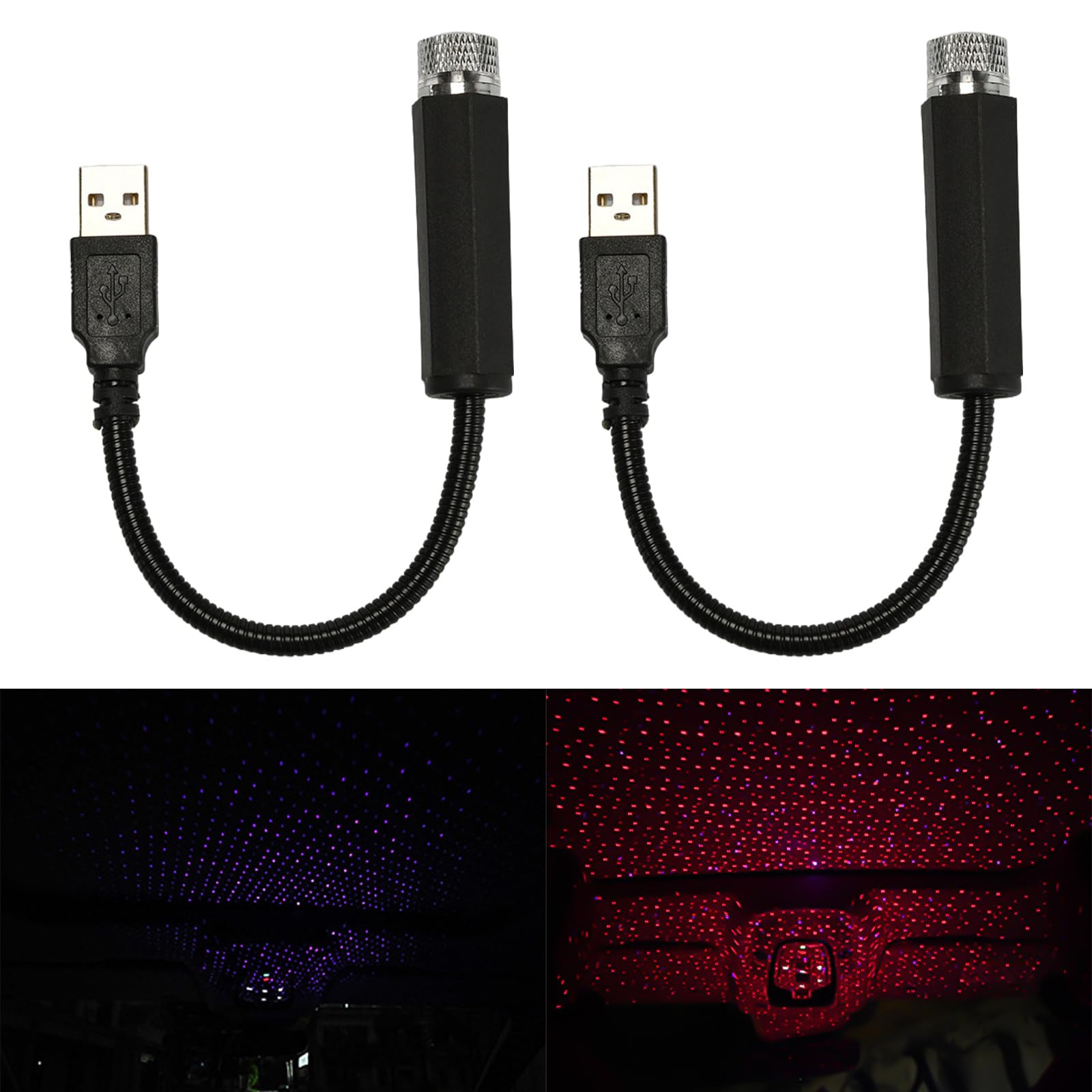 AOUZOVLI 2 Stück Sternenhimmel Auto,Auto Sternenhimmel,Einstellbar Sternenhimmel,Tragbare USB Dach Stern Nachtlicht,LED Lichter Mehrere Modi Plug and Play,für Zuhause Party AOUZOVLI 2 Stück Sternenhimmel Auto,Auto Sternenhimmel,Einstellbar Sternenhimmel,Tragbare USB Dach Stern Nachtlicht,LED Lichter Mehrere Modi Plug and Play,für Zuhause Party von AOUZOVLI