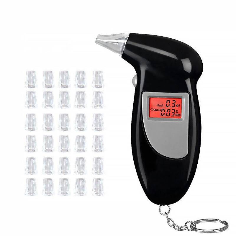 Alkoholtester Schnell Alkoholtester Polizeigenau Promillemessgerät Led-Anzeige Alcohol Tester Hohe Empfindlichkeit Digital Atemalkoholtester Anti-Interferenz Promilletester Mit 30 Mundstücken von AOUZOVLI