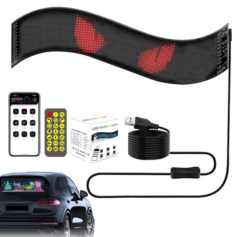LKW Augen Led Devil Eyes Led Augen für Auto Auto, LKW, Text, Graffiti, Smart App, Bluetooth USB (70×173mm) von AOUZOVLI
