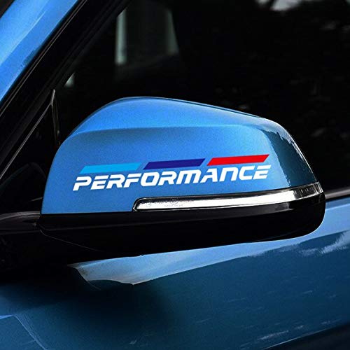 AOWIFT 2 x M Power Performance Auto-Rückspiegel-Aufkleber für BMW 1 3 4 5 7 Serie GT X1 X3 X4 X5 X6 F15 F16 F18 F10 F25 F30 F31 F34 (weiß) von AOWIFT