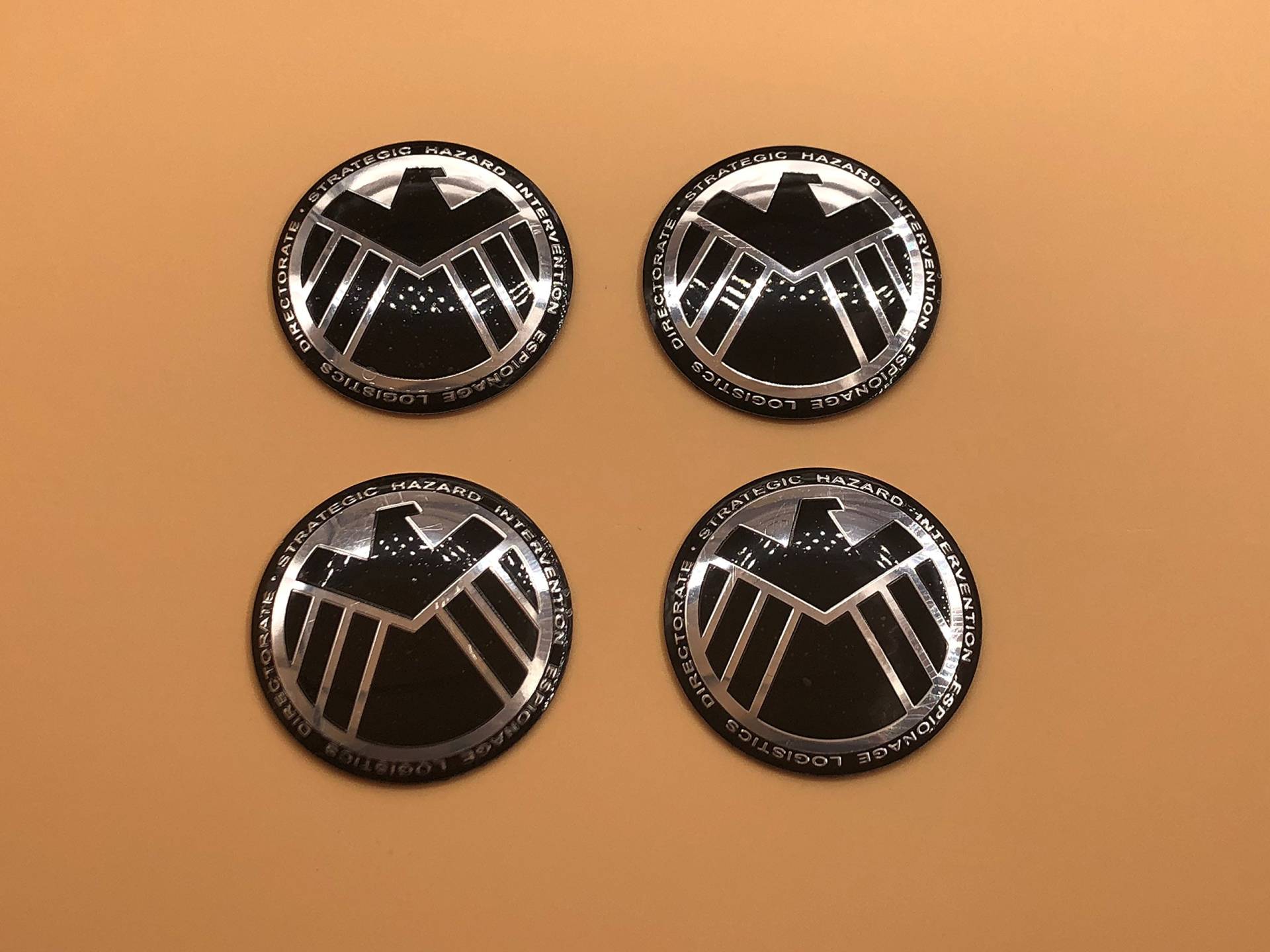 4 x Aufkleber für Radnabenkappen, „Agents of Shield“, 56 mm. von AOWIFT