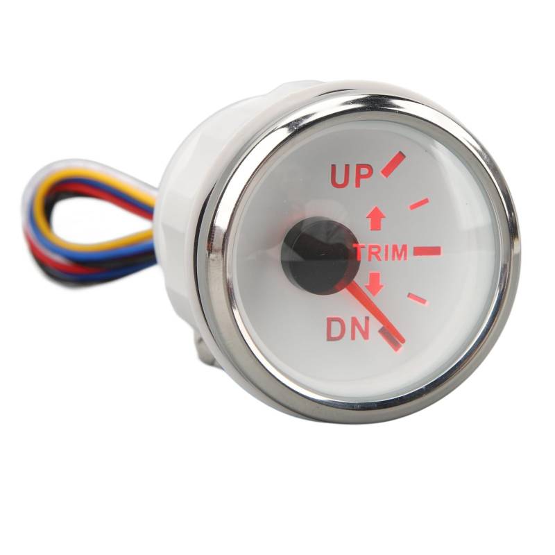 52 -mm -Boots -Trimmmesswerte Edelstahl DC9 Bis 32 V Up DN Marine Trimm Balance Messgerät für Yachten Marines (Weißes Zifferblatt mit Silberrahmen) von AOWINHIT