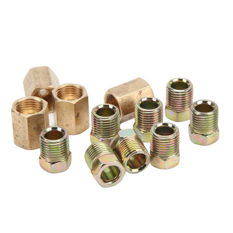AOWINHIT Universelle 12pcs 7/16 IN -24 -Gewinde -Messingbremsbremsbremsen für 1/4 IN Bremsrohr - Rostproofauto -Modifikationszubehör von AOWINHIT