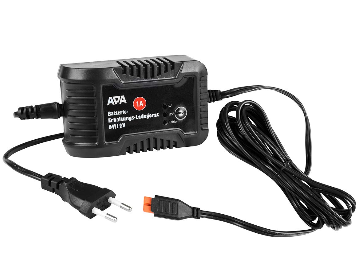 APA 16496 Batterie-Erhaltungsladegerät, 7 Kennlinien, 6V/12V, 1A, Kompakt von APA