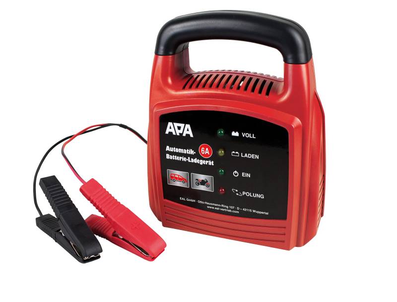 APA 16627 Automatik Batterie-Ladegerät, automatische Sicherung, Erhaltungsmodus, 12V, 6A von APA