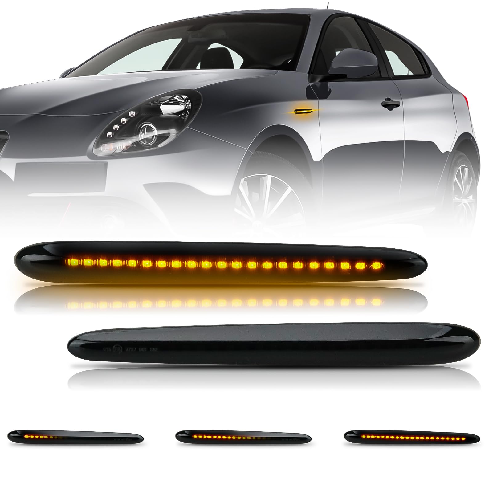 APAKA Dynamische LED Seitenblinker für Al-fa Ro-meo Giu-lietta Typ 940 LED Dynamische Seitenmarkierung Blinker Seitenblinker Lampe Repeater Rauchlinse APAKA Dynamische LED Seitenblinker für Al-fa Ro-meo Giu-lietta Typ 940 LED Dynamische Seitenmarkierung Blinker Seitenblinker Lampe Repeater Rauchlinse von APAKA