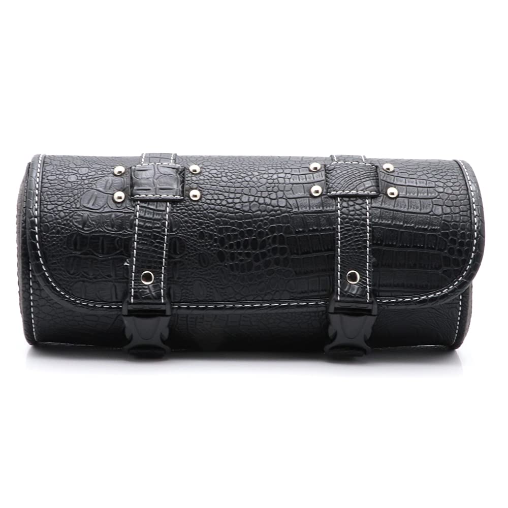 APEBAZY Multifunktionale Motorrad-Hängetasche Runde Werkzeugtasche Kunststoffschnalle Modisches Krokodil-Muster Design Klassisch Schwarz APEBAZY Multifunktionale Motorrad-Hängetasche Runde Werkzeugtasche Kunststoffschnalle Modisches Krokodil-Muster Design Klassisch Schwarz von APEBAZY