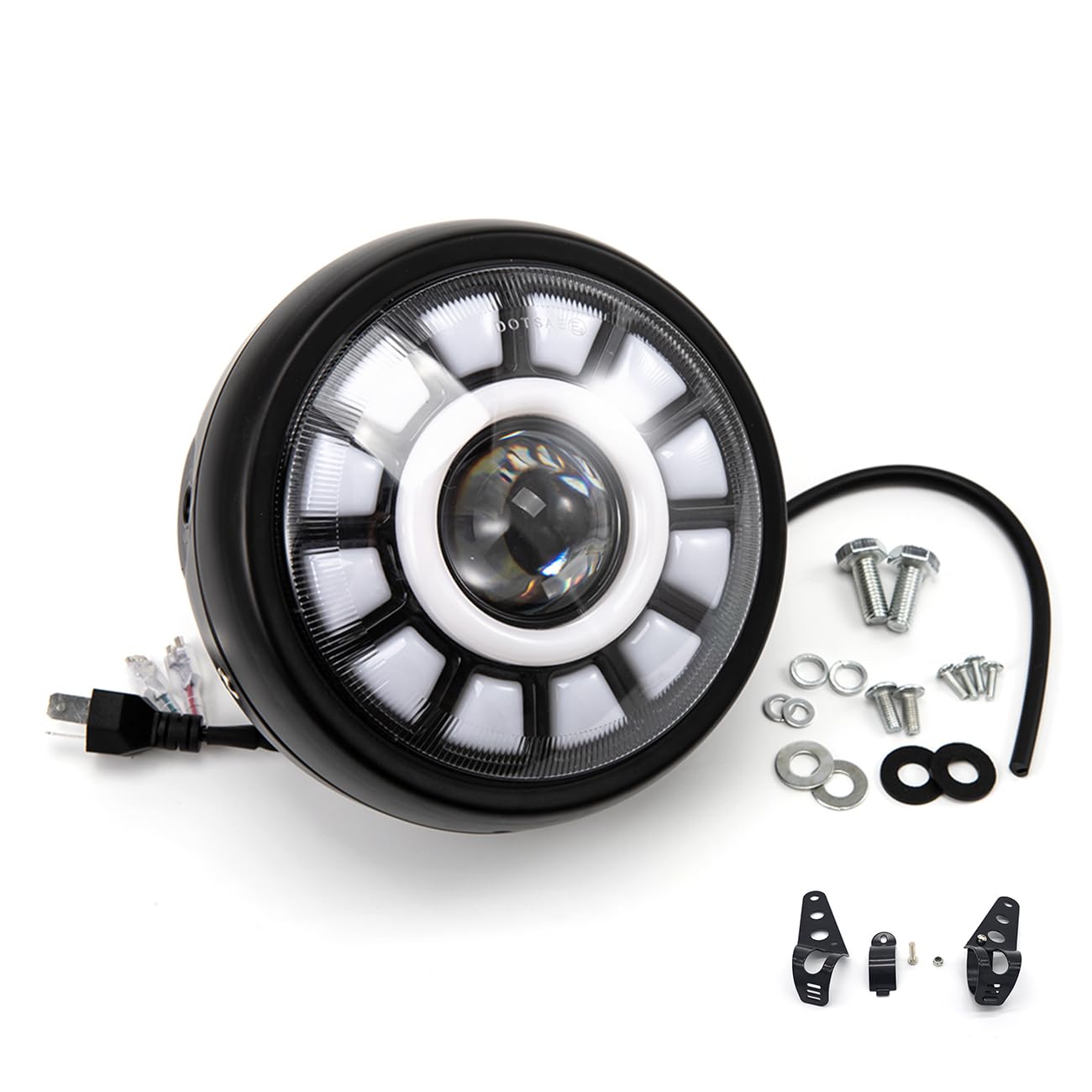 APEBAZY Vintage-Motorrad-Tuning-Teile LED-Scheinwerfer Scheinwerfer APEBAZY Vintage-Motorrad-Tuning-Teile LED-Scheinwerfer Scheinwerfer von APEBAZY