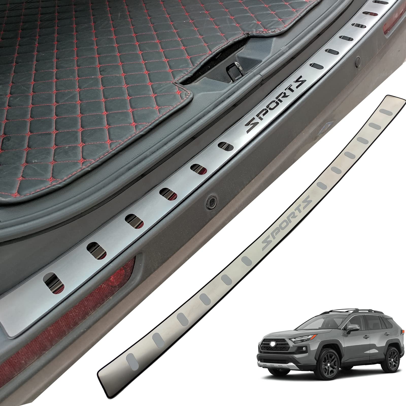 APEXRA Auto Edelstahl Heckstoßstange Schutz, für Toyota RAV4 2019 2020 2021 2022 2023 Zubehör, Autoteile Heckklappe Heckklappe Hinterraum Tür Schwellerabdeckung Scuff Plate Strip Guard Protection APEXRA Auto Edelstahl Heckstoßstange Schutz, für Toyota RAV4 2019 2020 2021 2022 2023 Zubehör, Autoteile Heckklappe Heckklappe Hinterraum Tür Schwellerabdeckung Scuff Plate Strip Guard Protection von APEXRA