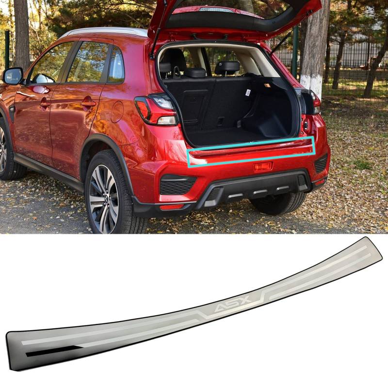 APEXRA Auto Edelstahl Heckstoßstangenschutz, für Mitsubishi ASX 2020 2021 2022 2023 Zubehör, Autoteile Heckklappe hinten Kofferraum Einstiegsleisten Abdeckung Scuff Plate Strip Guard Protection von APEXRA