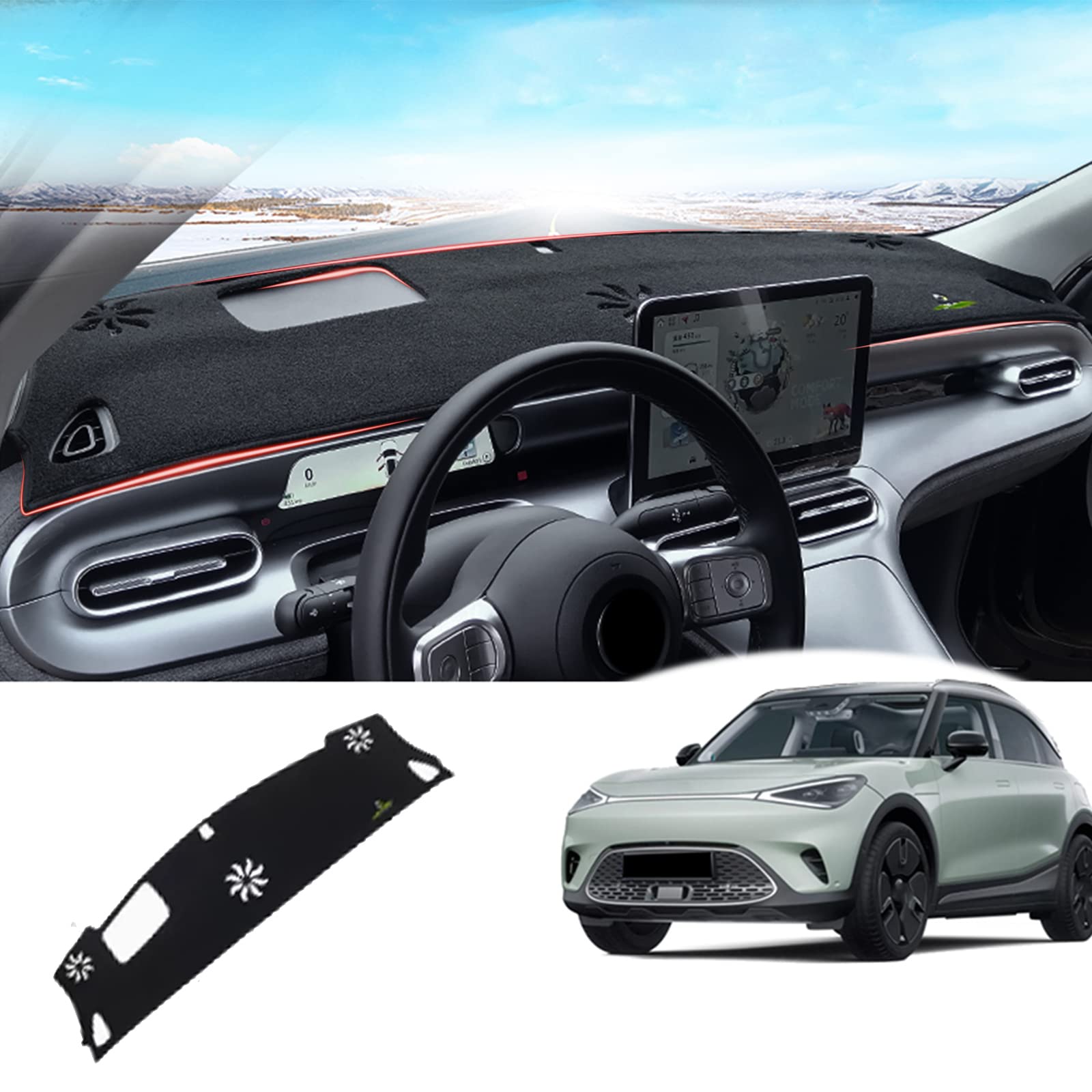 APEXRA Auto rutschfest Armaturenbrett-Abdeckung für Smart #1 2023 Zubehör, Sonnenabdeckung Polster Armaturenbrett-Abdeckung 1Stück (B) von APEXRA