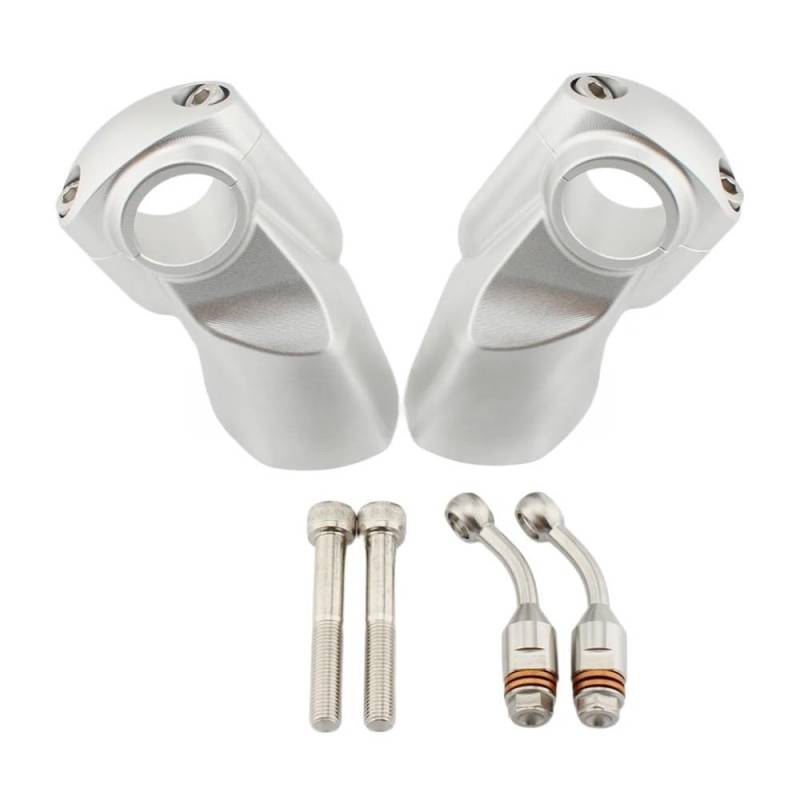 Motorrad-Lenkerhalterung Silberne Lenkererhöhungsklemme für Rocket 3R 3GT 2019–2024, Motorrad-Lenkerhalterungsadapter-Set von APEYCRX