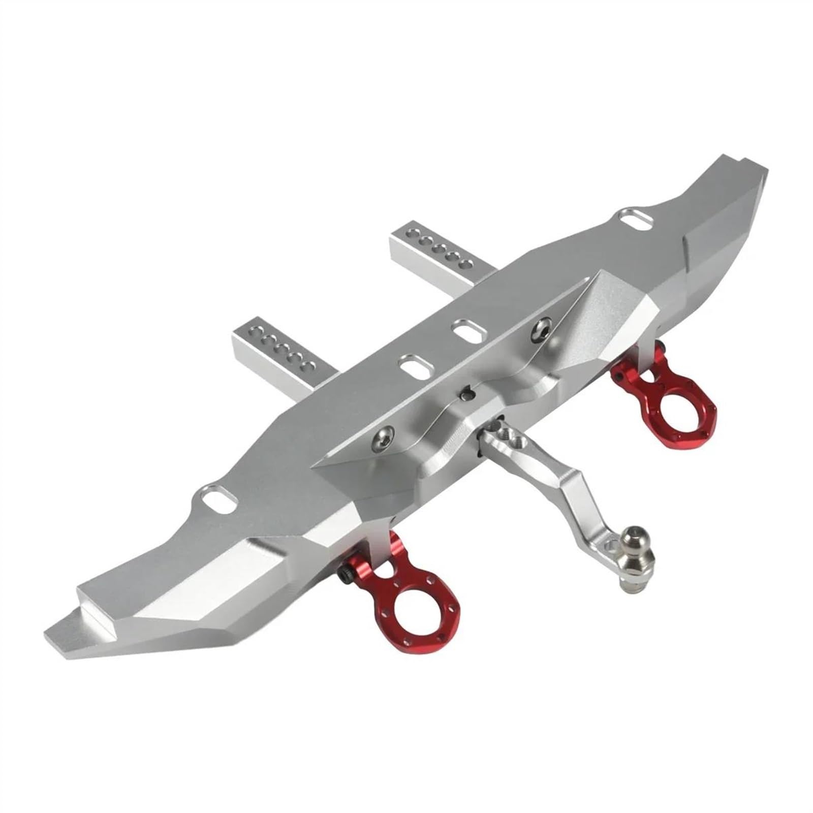 APMXQWIL RC Autoteile Für TRX4 Für Defender Für Bronco Aluminium Heckstoßstange Mit Anhängerkupplung 1/10 RC Crawler Auto Upgrade Teile Ersatz Zubehör(Silver) von APMXQWIL