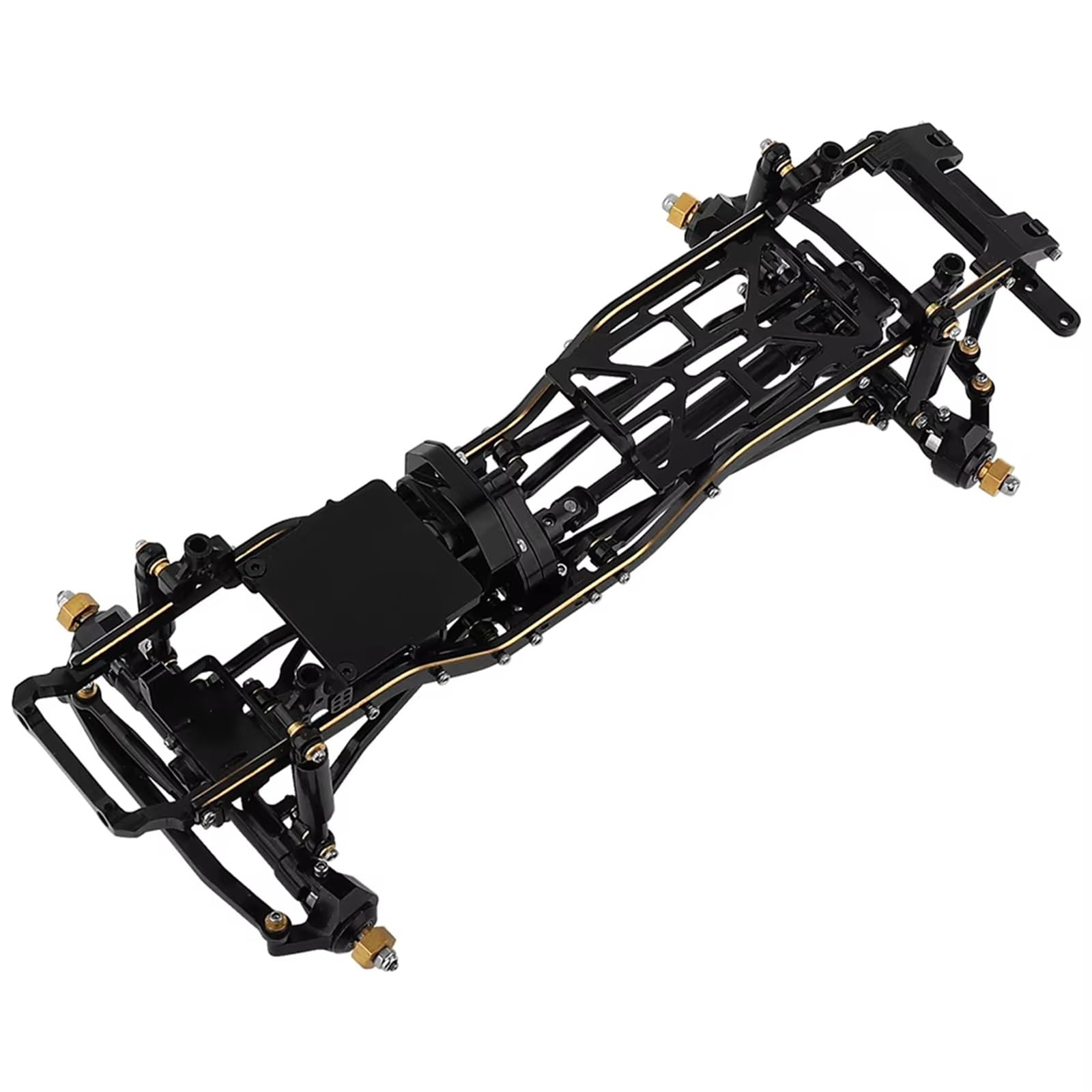 APMXQWIL RC Autoteile Kompatibel Mit 1/24 Für Axial SCX24 AXI00005 RC-Auto-Upgrade-Teile 1:24 DIY Metall-Upgrade-Autorahmen Mit Doppelten Vorderachsen(Black,Without Wheels) von APMXQWIL