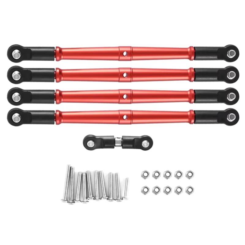 APMXQWIL RC Autoteile Kompatibel Mit Arrma Für Karton Für Outcast Für Notorious 1/8 RC Car Upgrades Teile Spurstange Zugstange Servostange(Red) von APMXQWIL
